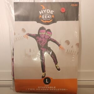 Hyde and Eek! Kids Two-Headed Skeleton Costume - Pink and Black